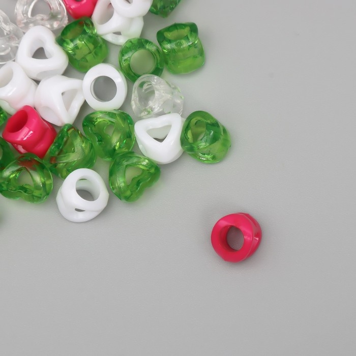 Бусины для творчества пластик Бусины для творчества пластик "Лёгкое сердце" МИКС набор 20 гр 0,9х0,9х0,9 см