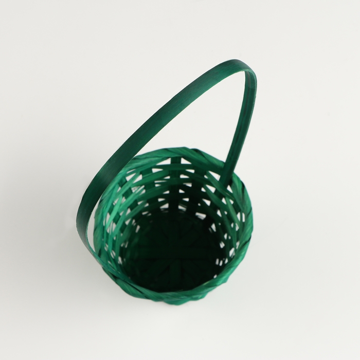 Корзина плетёная, D13 x H9.5/28см , бамбук, зеленый Корзина плетёная, D13 x H9.5/28см , бамбук, зеленый