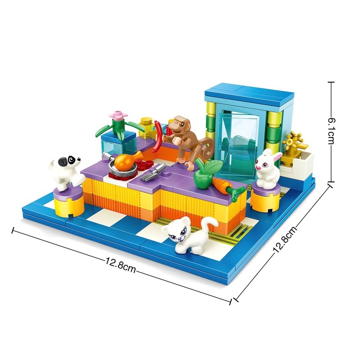 Конструктор &laquo;Весна. Кухня и зверята&raquo;, 186 деталей