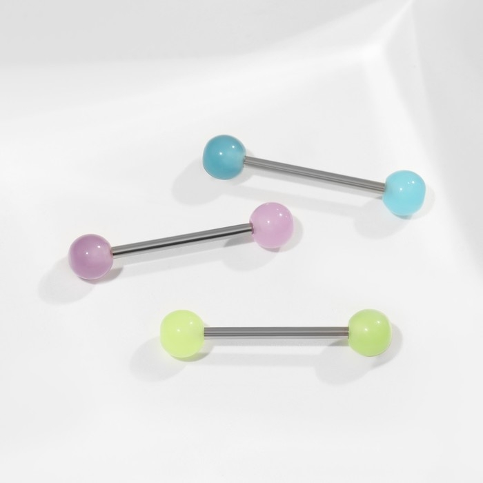 Пирсинг в язык «Шарики» желе, L=1,9 см, цвет МИКС в серебре (набор 12 шт.) Пирсинг в язык «Шарики» желе, L=1,9 см, цвет МИКС в серебре (набор 12 шт.)