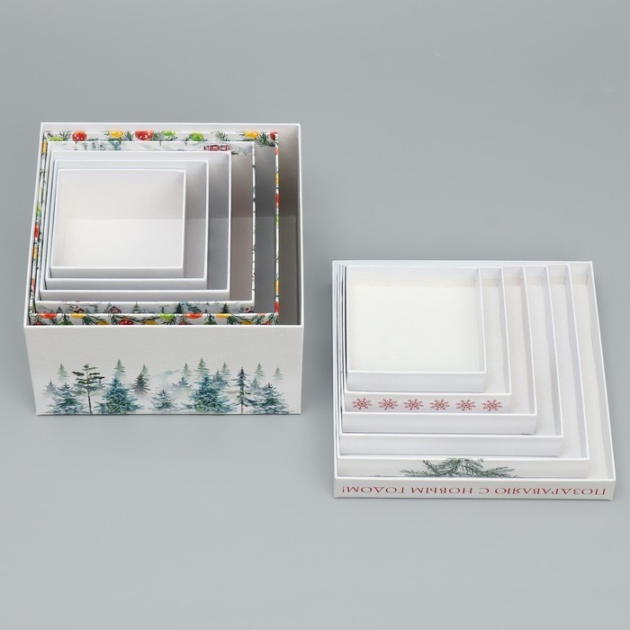 Набор подарочных коробк 6 в 1 «Исполнения желаний», 10 х 10 х 6 – 20 х 20 х 11 см, Новый год