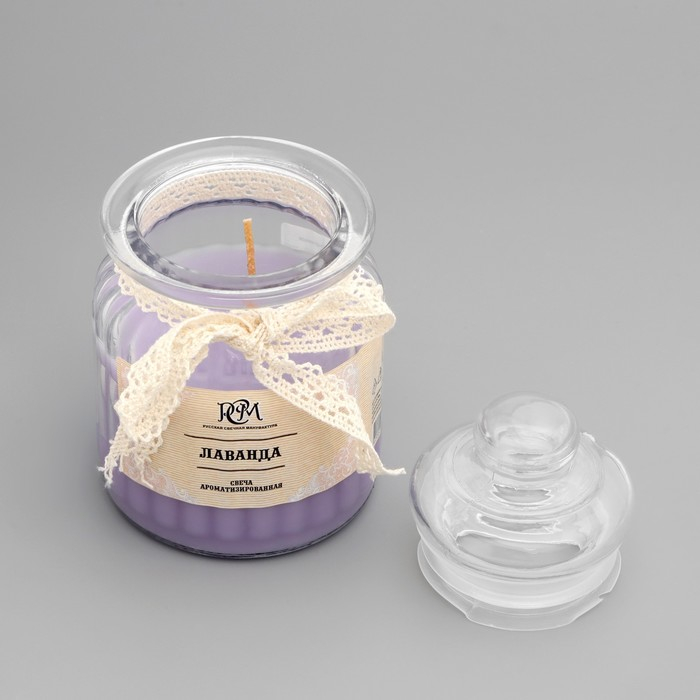 Свеча в банке ароматизированная  Свеча в банке ароматизированная "Лаванда" 180гр, время горения 45ч