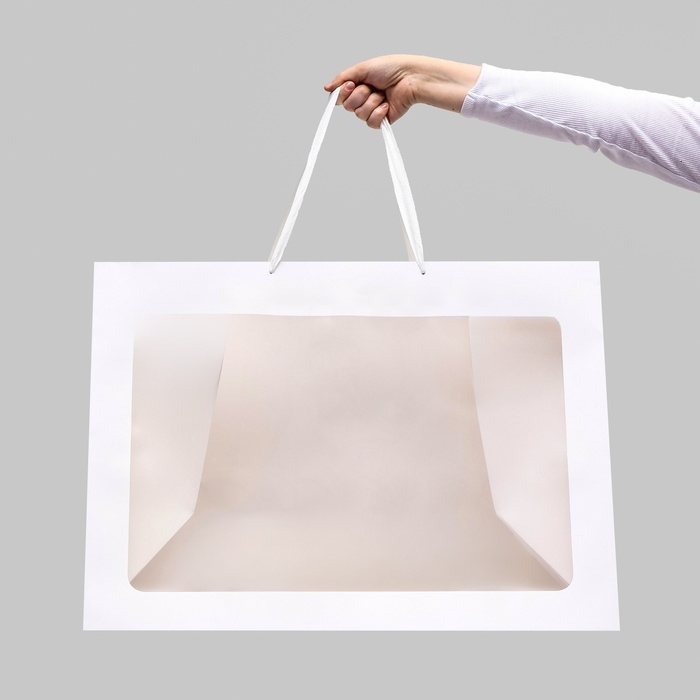 Пакет подарочный с окном, белый, 60 х 45 х 35 см Пакет подарочный с окном, белый, 60 х 45 х 35 см