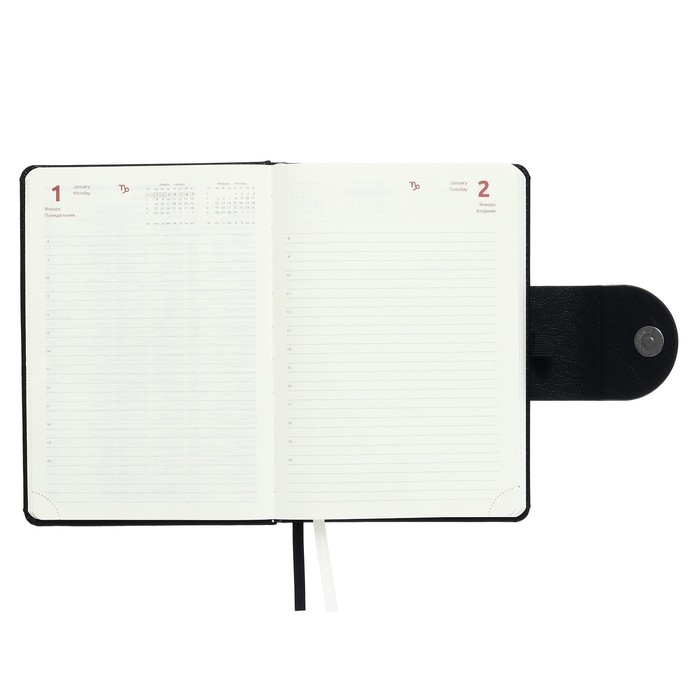 Ежедневник датированный 2024 A5 176 листов, deVENTE.Norwich, твёрдая обложка с поролоном из искусственной кожи, ляссе, кремовый блок 70 г/м2, чёрный Ежедневник датированный 2024 A5 176 листов, deVENTE.Norwich, твёрдая обложка с поролоном из искусственной кожи, ляссе, кремовый блок 70 г/м2, чёрный