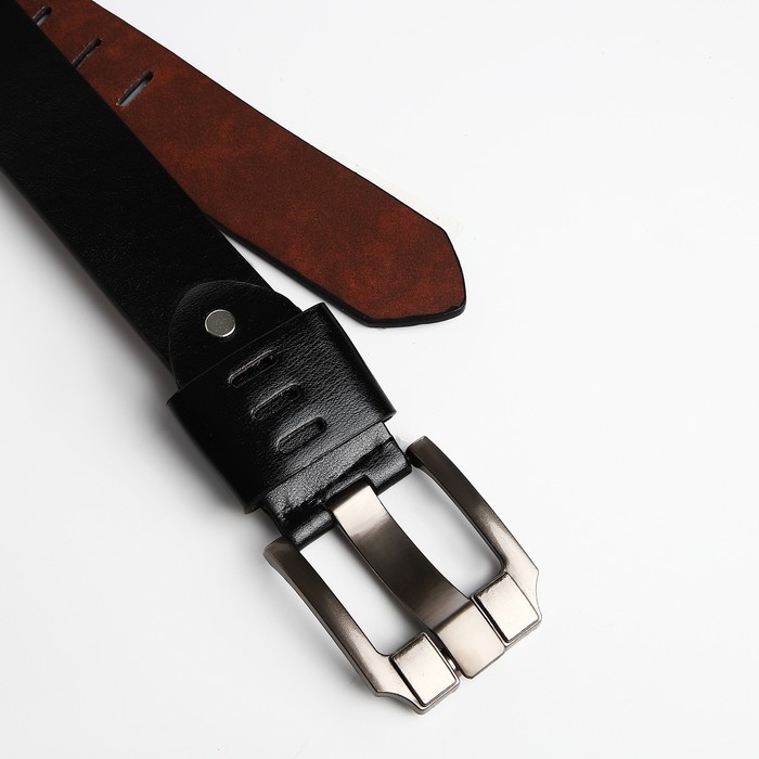 Ремень мужской, ширина 3.5 см, люверсы, винт, пряжка металл, цвет чёрный Ремень мужской, ширина 3.5 см, люверсы, винт, пряжка металл, цвет чёрный