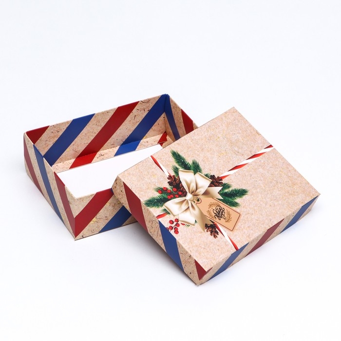 Новый год. Коробка подарочная новогодняя складная, Новый год. Коробка подарочная новогодняя складная, "Почта", 16,5 х 12,5 х 5,2 см