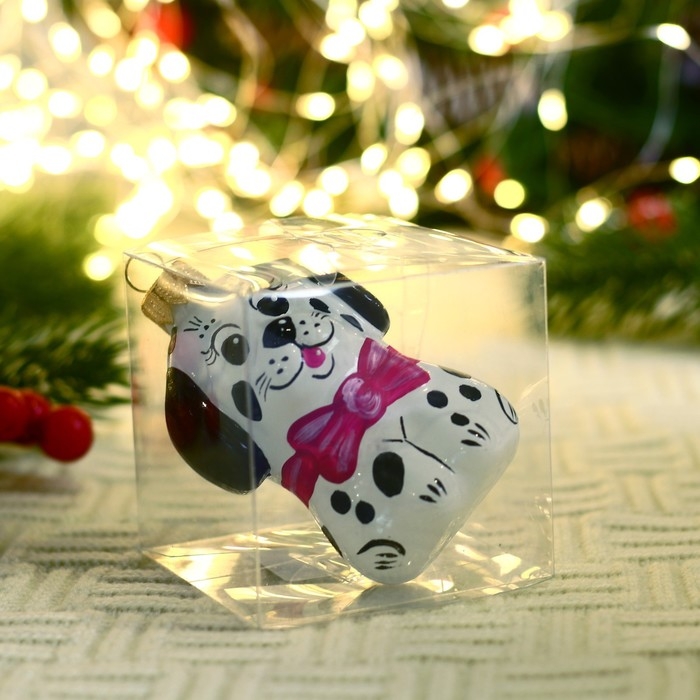 Ёлочная игрушка Ёлочная игрушка "Собачка 1-02" 8,8 см