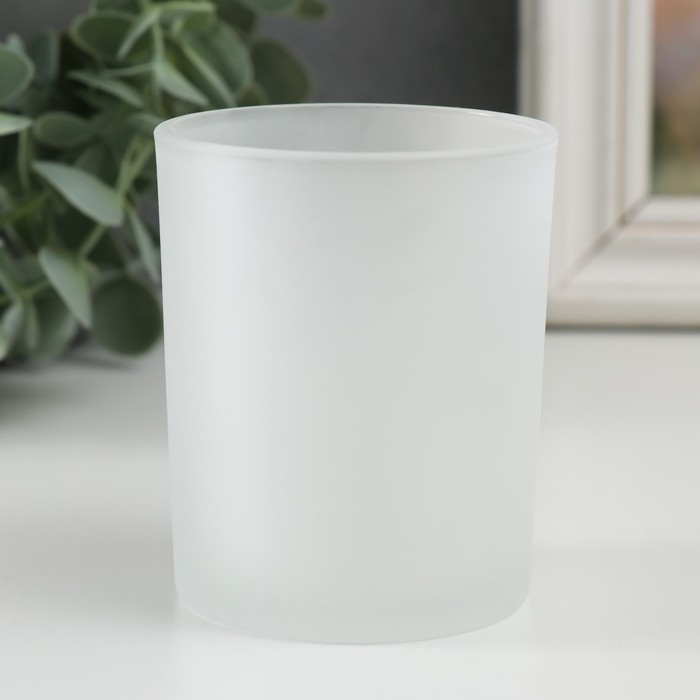 Банка для свечей стекло Банка для свечей стекло "Пусть сбываются мечты" 220 мл белая, матовая 7х7х8,4 см