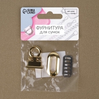 Застёжка для сумки, 3 × 1,5 см, цвет золотой