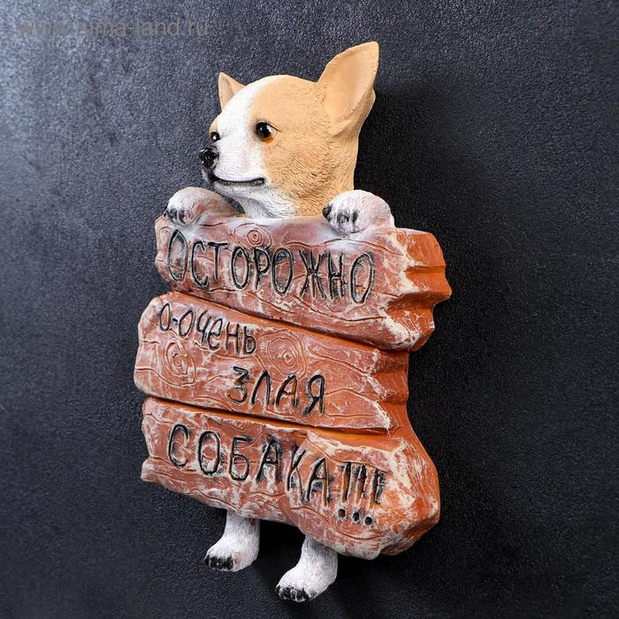 Подвесной декор Подвесной декор "Осторожно очень злая собака" 26х22см