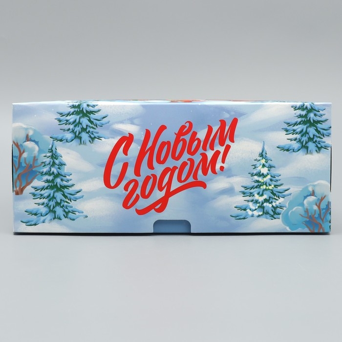 Коробка подарочная новогодняя складная «С Новым годом!», замок, 25 х 25 х 10 см, Новый год