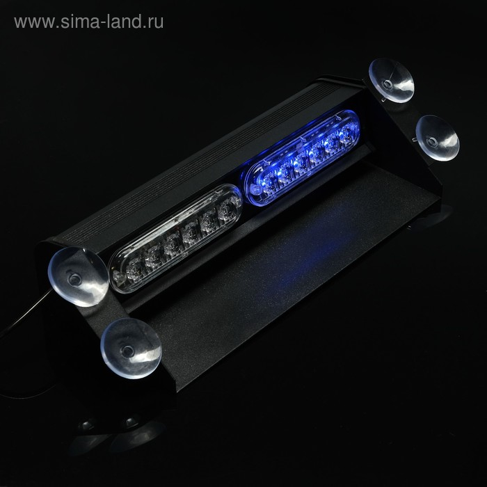 Сигнальный стробоскоп под лобовое стекло 12 LED, 12В, 9 режимов, красно-синий Сигнальный стробоскоп под лобовое стекло 12 LED, 12В, 9 режимов, красно-синий