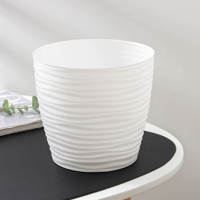 Горшок с поддоном «Дюна», 3 л, цвет белый Горшок с поддоном «Дюна», 3 л, цвет белый