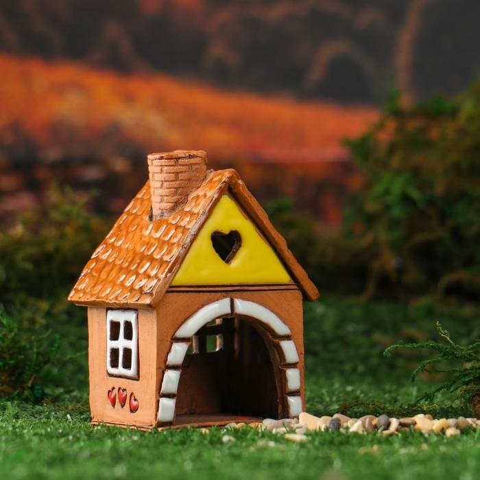 Аромалампа Домик «Сердечко», 9 см, ручная работа, микс Аромалампа Домик «Сердечко», 9 см, ручная работа, микс