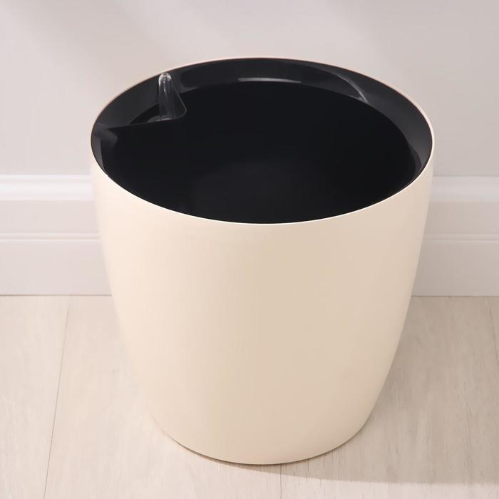 Кашпо с автополивом «Комфорт», 12 л (вставка 6 л), цвет кремовый Кашпо с автополивом «Комфорт», 12 л (вставка 6 л), цвет кремовый