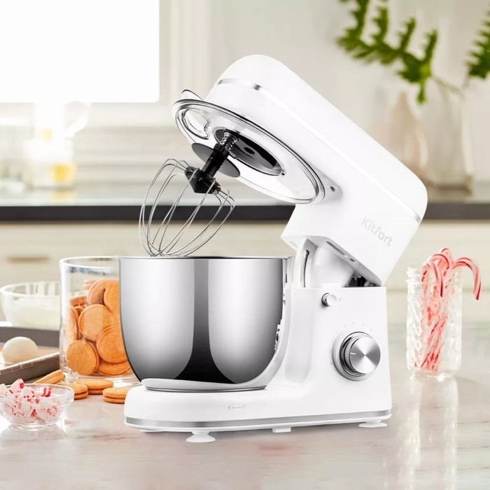 Миксер Kitfort КТ-3414, планетарный, 1300 Вт, 5 л, 8 скоростей, импульсный режим, белый Миксер Kitfort КТ-3414, планетарный, 1300 Вт, 5 л, 8 скоростей, импульсный режим, белый