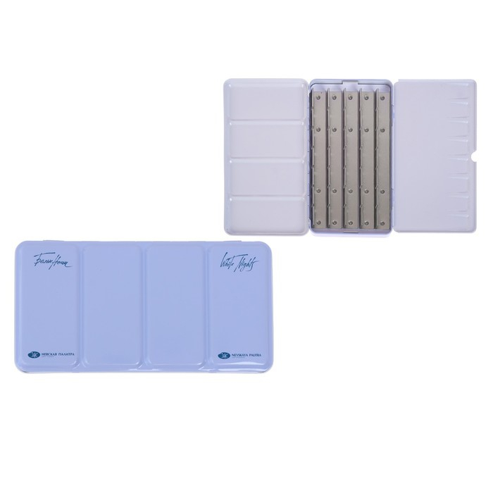 Пенал-палитра под акварель ЗХК  Пенал-палитра под акварель ЗХК "Белые Ночи", 35 цветов, металл, светло-голубой