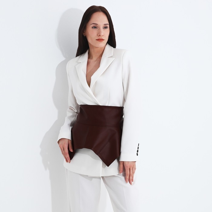 Ремень женский, по типу баска, ширина 73 см, цвет коричневый Ремень женский, по типу баска, ширина 73 см, цвет коричневый