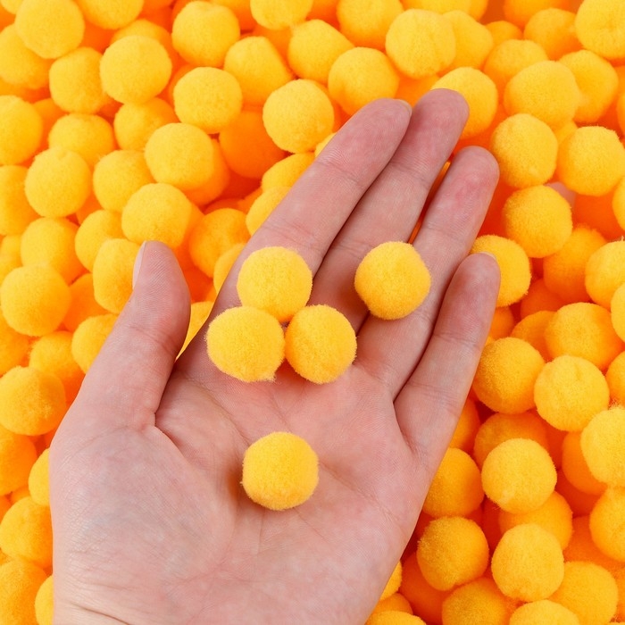 Набор деталей для декора &laquo;Бомбошки&raquo;, набор 1000 шт., размер 1 шт. &mdash; 2 см, цвет жёлтый