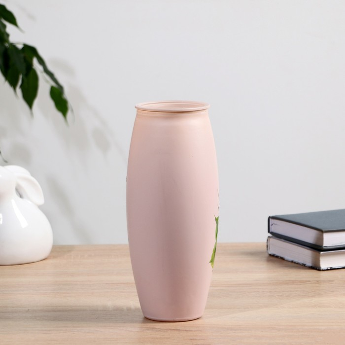 Ваза Ваза "Роза №3" роспись на крашеном стекле, d-7см 10х23 см