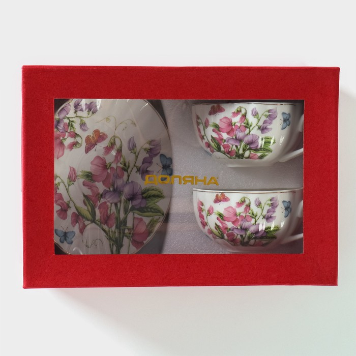 Набор чайный керамический Доляна «Колокольчики», 4 предмета: чашка 250 мл, блюдца d=15 см Набор чайный керамический Доляна «Колокольчики», 4 предмета: чашка 250 мл, блюдца d=15 см