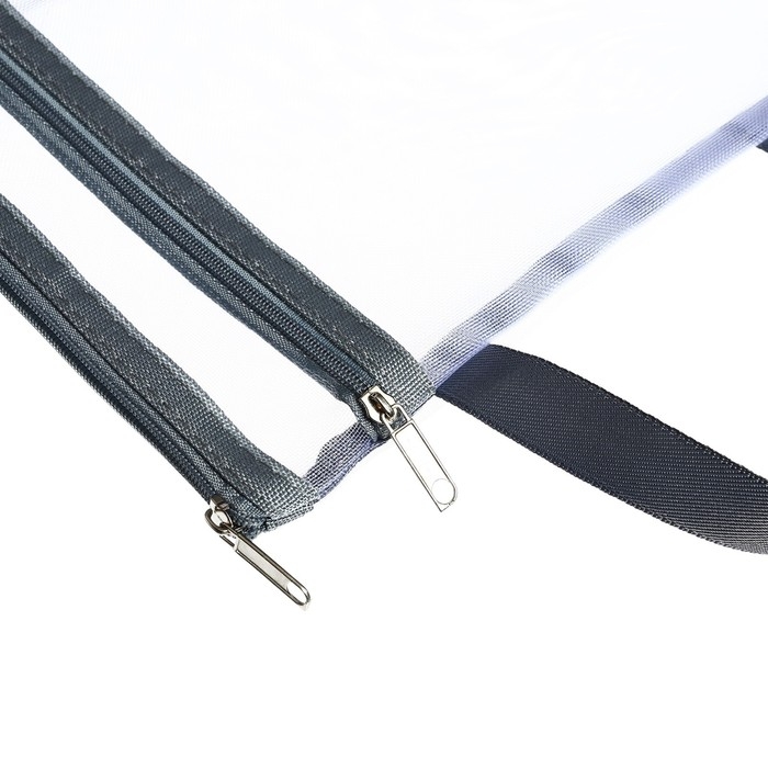 Папка-конверт на молнии формат А4, 2 отделения, с ручкой, Сеточка Серый Папка-конверт на молнии формат А4, 2 отделения, с ручкой, Сеточка Серый