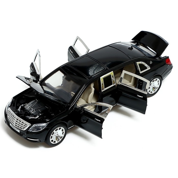 Машина металлическая «Лимузин», 1:24, открываются двери, капот, багажник, цвет чёрный