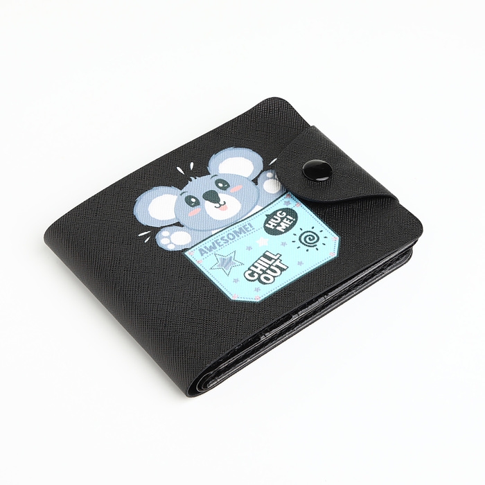 Кошелёк на кнопке, цвет чёрный Кошелёк на кнопке, цвет чёрный