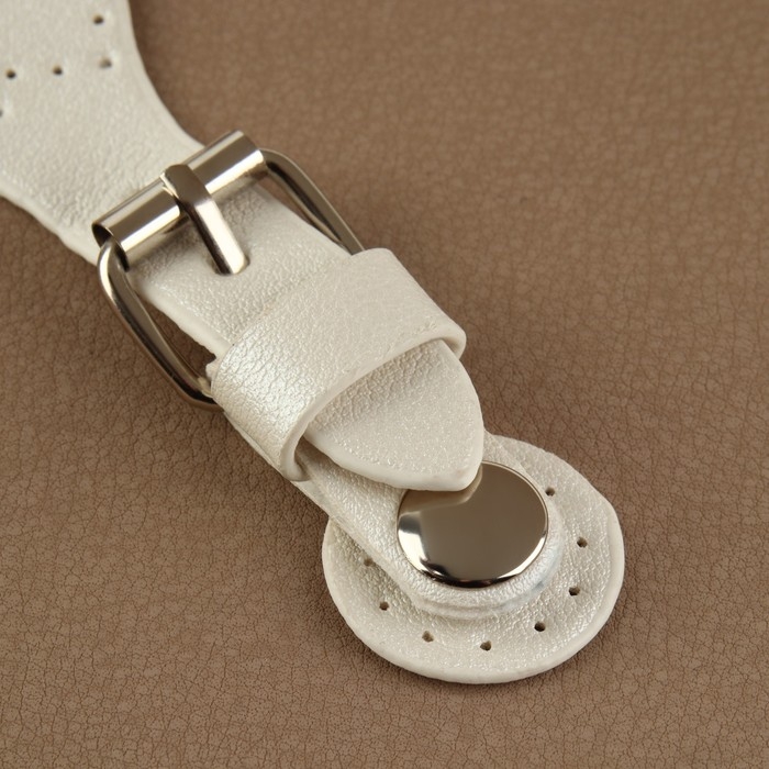 Застёжка для сумки на кнопке, 8 × 3 см, цвет белый Застёжка для сумки на кнопке, 8 × 3 см, цвет белый