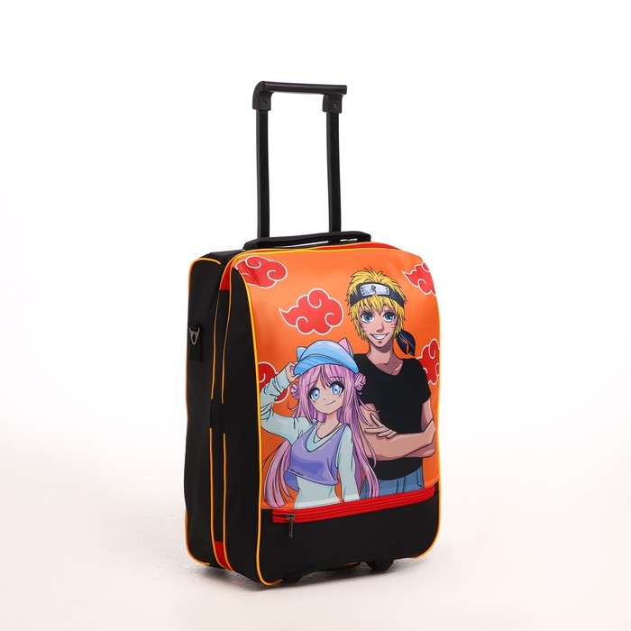 Чемодан детский 32 л (S) Sacvoyage, отдел на молнии, цвет чёрный/оранжевый