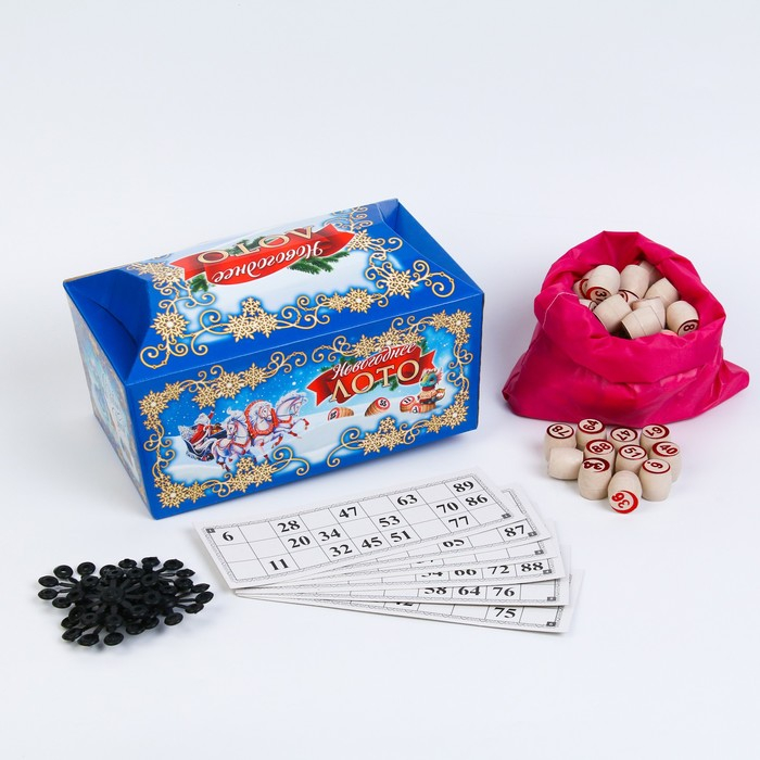 Русское лото, игра настольная, подарочное,  Русское лото, игра настольная, подарочное, "Новогоднее", 24 карточки, карточка 7.5 х 21 см