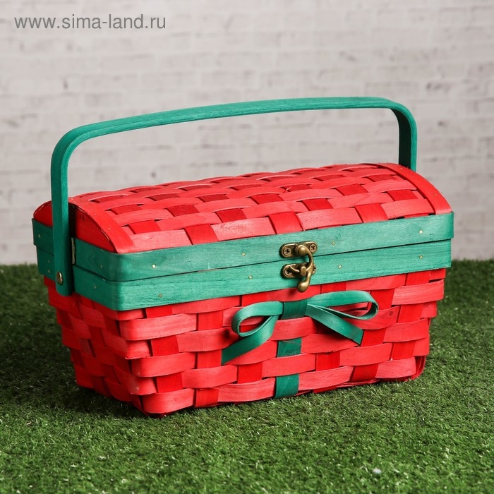 Сундук «Рождественский», с ручкой, 27×16×21 см, шпон Сундук «Рождественский», с ручкой, 27×16×21 см, шпон