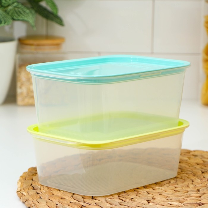 Набор пищевых контейнеров с паровыпуском, 2 шт: 1,1 л, 1,25 л, цвет микс