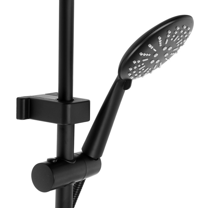 Душевая система ZEIN ZS-3F, смеситель, тропическая и ручная лейка 3 режима, латунь, черный Душевая система ZEIN ZS-3F, смеситель, тропическая и ручная лейка 3 режима, латунь, черный