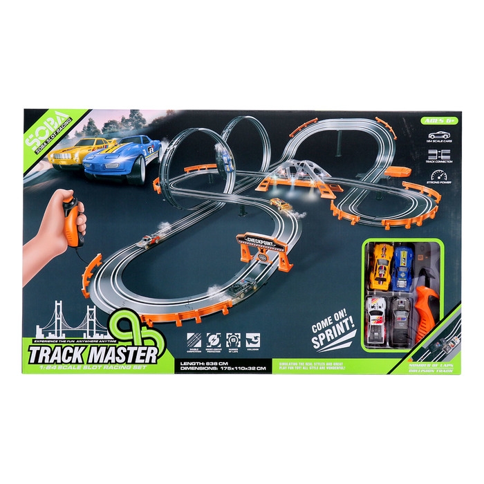 Автотрек «Турбо кросс», с 4 машинами работает от сети, длина трека 8,38 м. Автотрек «Турбо кросс», с 4 машинами работает от сети, длина трека 8,38 м.