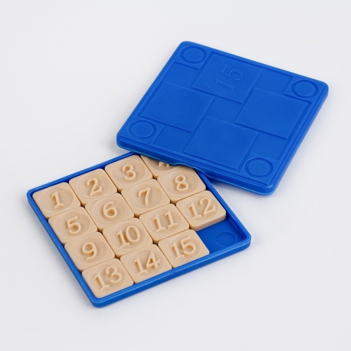 Головоломка  Головоломка "Пятнашки", логическая настольная игра, синие