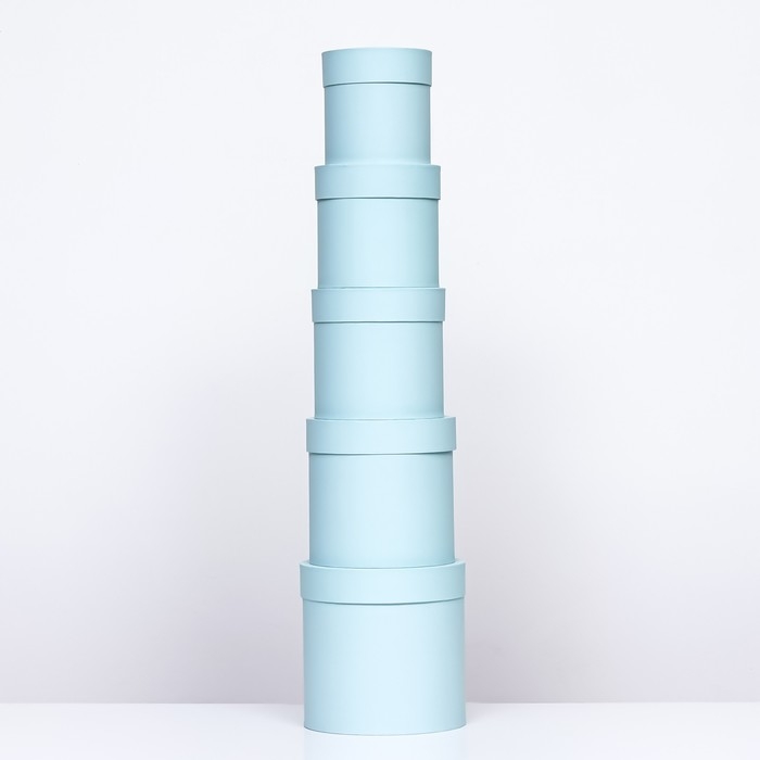 Набор шляпных коробок 5 в 1 "Мята", 20 × 20 × 20‒13,5 × 13,5 × 13,5 см