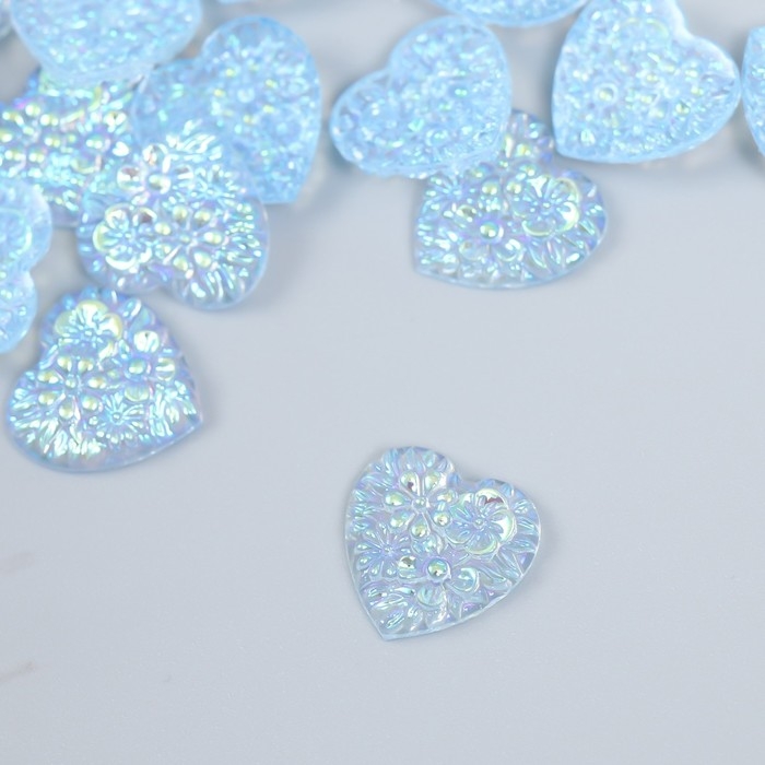 Декор для творчества пластик Декор для творчества пластик "Сердце" голография перламутр набор 20 шт 1,6х1,6 см 937146