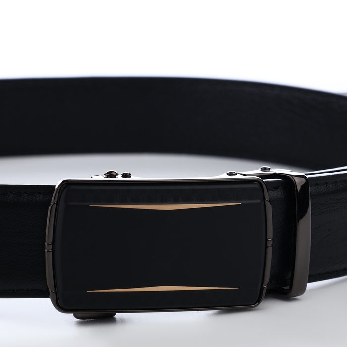 Ремень мужской, ширина 3,6 см, пряжка автомат, цвет чёрный Ремень мужской, ширина 3,6 см, пряжка автомат, цвет чёрный