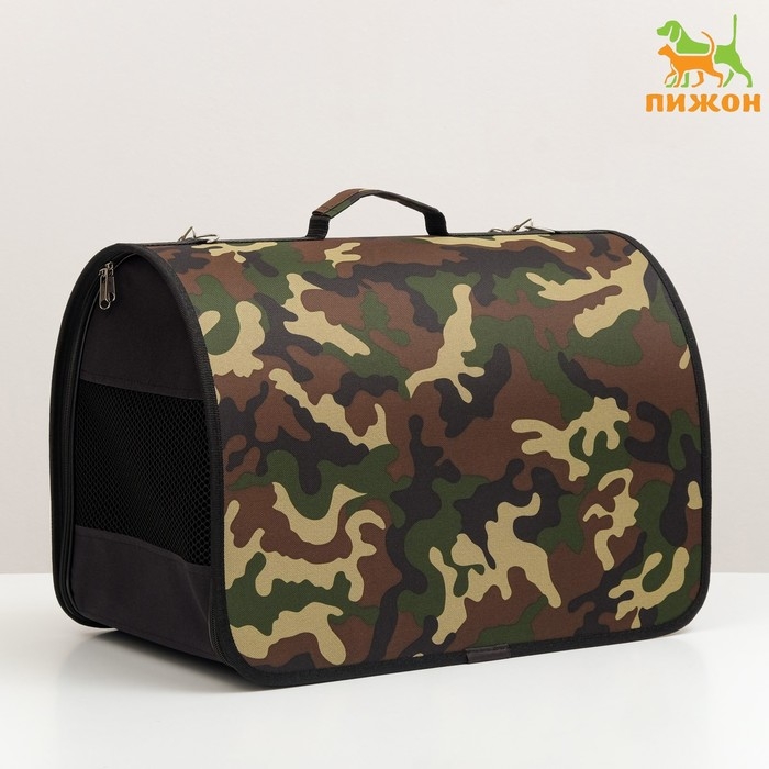 Сумка - переноска для животных Сумка - переноска для животных "Камуфляж", каркасная, 49 х 30 х 35 см, микс оттенков