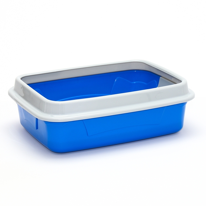 Туалет с бортом и сеткой, 45х34х10 см, синий/серый Туалет с бортом и сеткой, 45х34х10 см, синий/серый