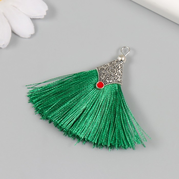 Декор для творчества текстиль Декор для творчества текстиль "Кисть Восток" зелёный набор 2 шт 1,6х4,5 см