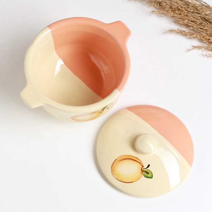 Бульонница с крышкой  Бульонница с крышкой "Псковская" 0,5л / 11,5х13см, персиковый поцелуй