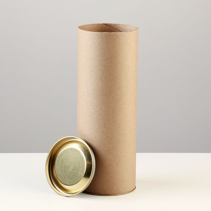 Тубус 92х260 мм (240 мм внутренняя высота),плотный картон, металлическая крышка Тубус 92х260 мм (240 мм внутренняя высота),плотный картон, металлическая крышка