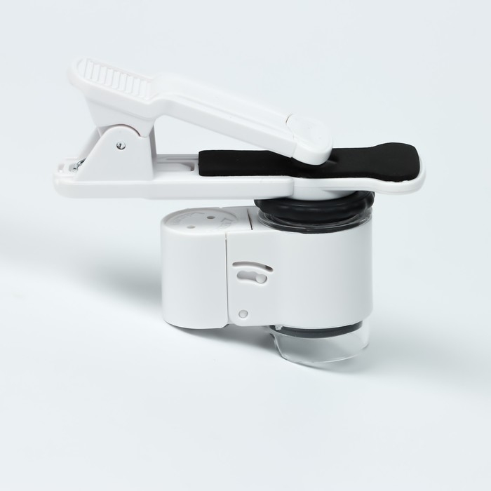 Лупа с линзой 10х для макросъёмки на прищепке для телефона, с подсветкой Лупа с линзой 10х для макросъёмки на прищепке для телефона, с подсветкой