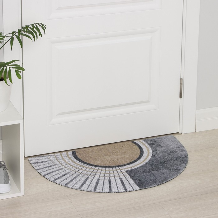 Коврик придверный грязезащитный Доляна «Ра», 45×75 см, цвет серый Коврик придверный грязезащитный Доляна «Ра», 45×75 см, цвет серый