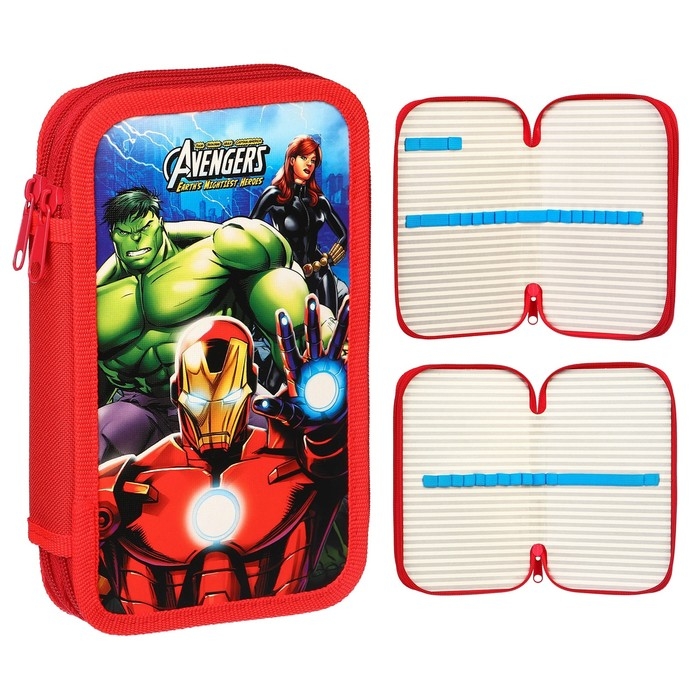 Пенал 2 секции,125х205х40 мм, ламинированный картон, Мстители Пенал 2 секции,125х205х40 мм, ламинированный картон, Мстители
