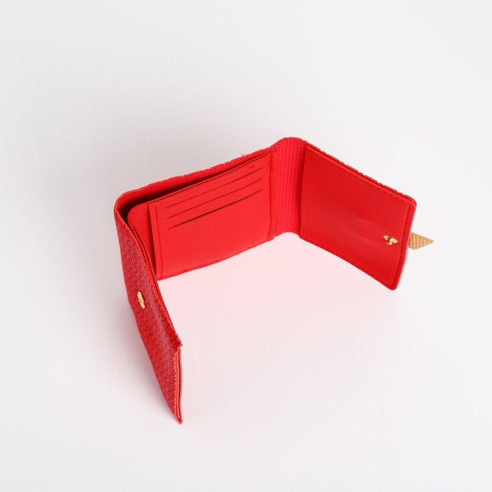 Кошелёк женский на кнопке, цвет красный Кошелёк женский на кнопке, цвет красный