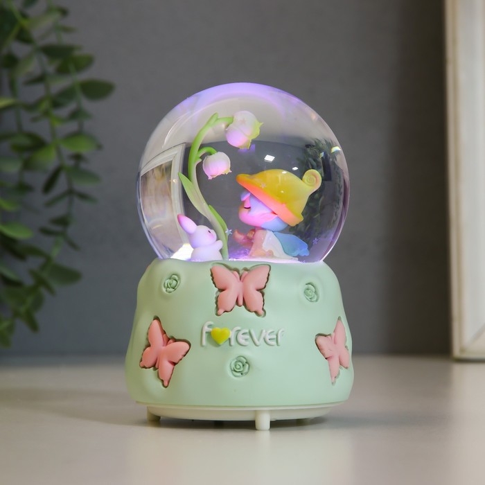 Сувенир полистоун водяной шар свет, музыка Сувенир полистоун водяной шар свет, музыка "Малыш с кроликом" МИКС 8,5х8,5х12,8 см