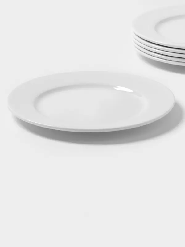 Тарелки Magistro Basic bistro, d=22 см, набор 6 шт., фарфор, белые